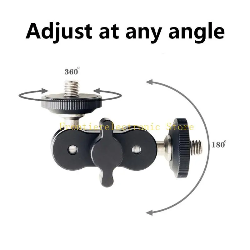 G8DB Camera Clamp Adapter Cold Shoe Action Camera Clamp Mount 360 Degree Rotating