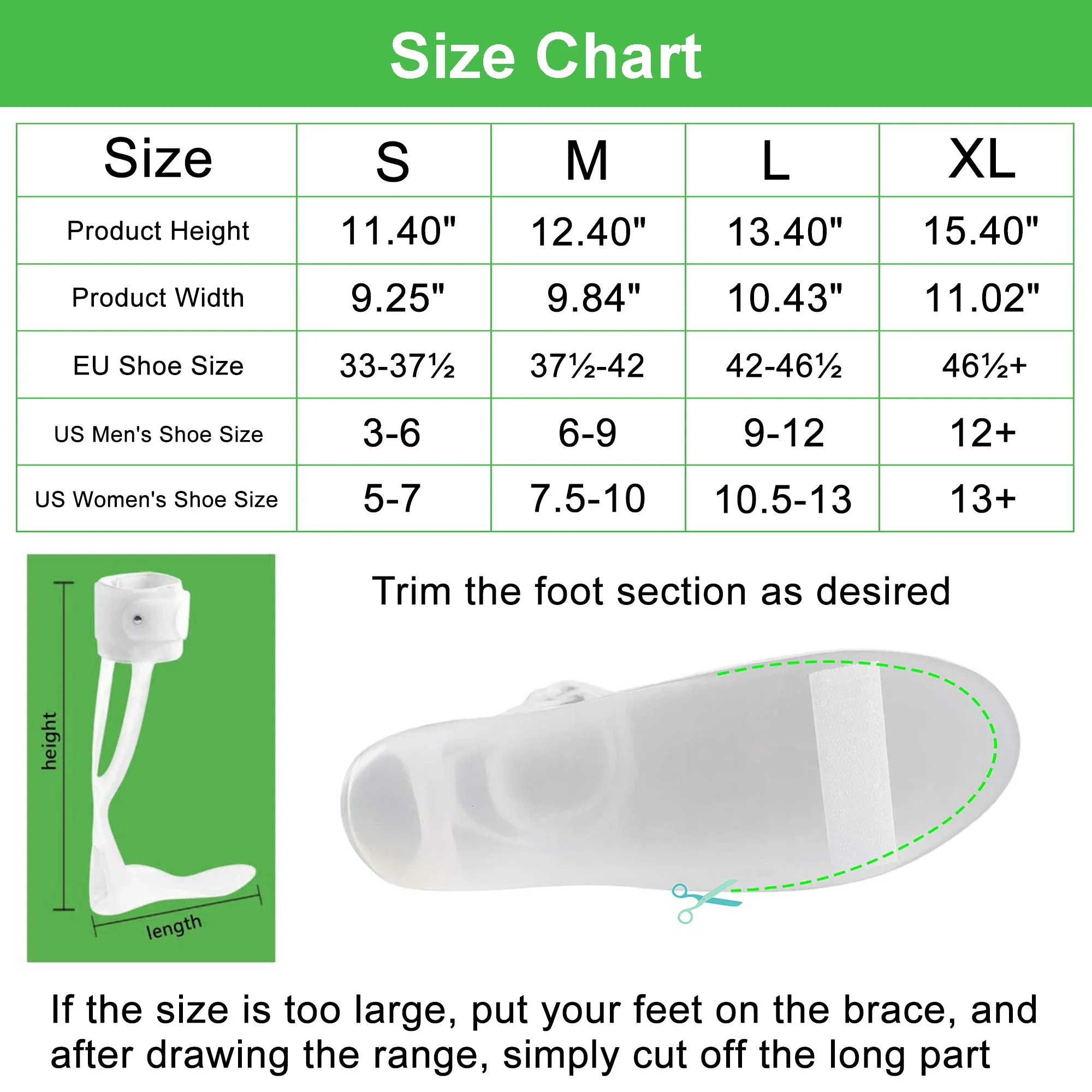 AFO Drop Foot Brace Leaf Spring Splint, Ankle Foot Orthosis Stabilization Support for Stroke, Charcot Achilles Tendon Contract