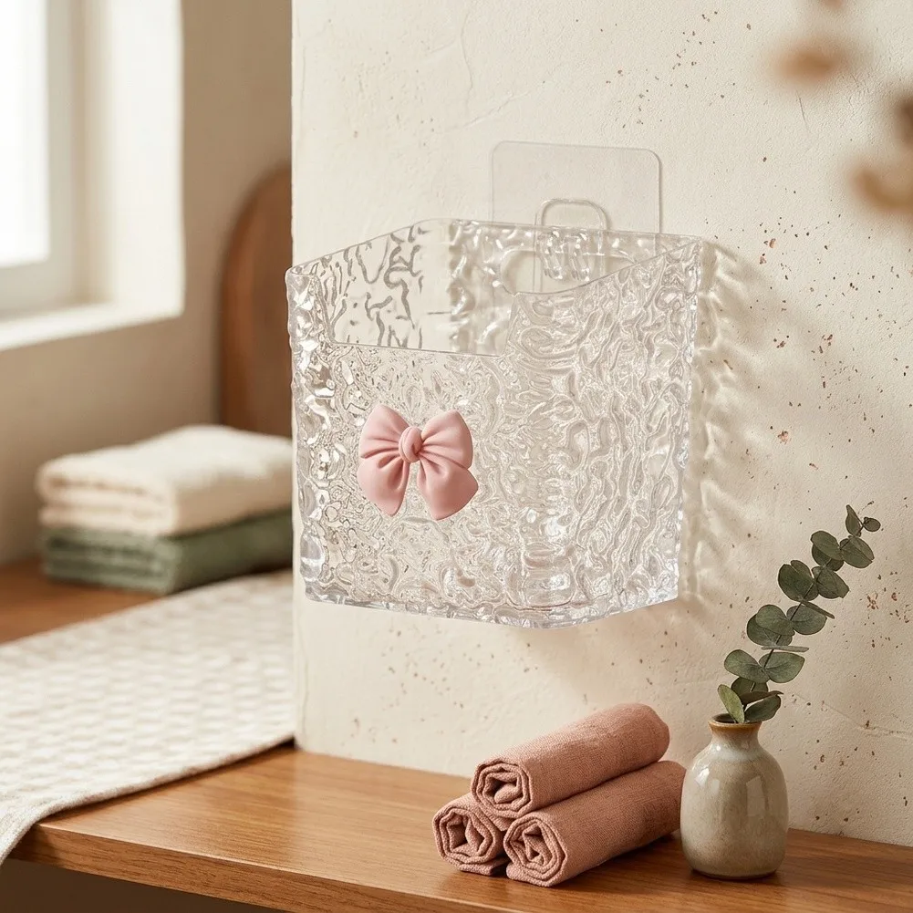 Wall Mounted Cosmetic Organizer in For Glacier Design for Bathroom Dorm Bedroom Plastic Toiletries and Makeup Storage