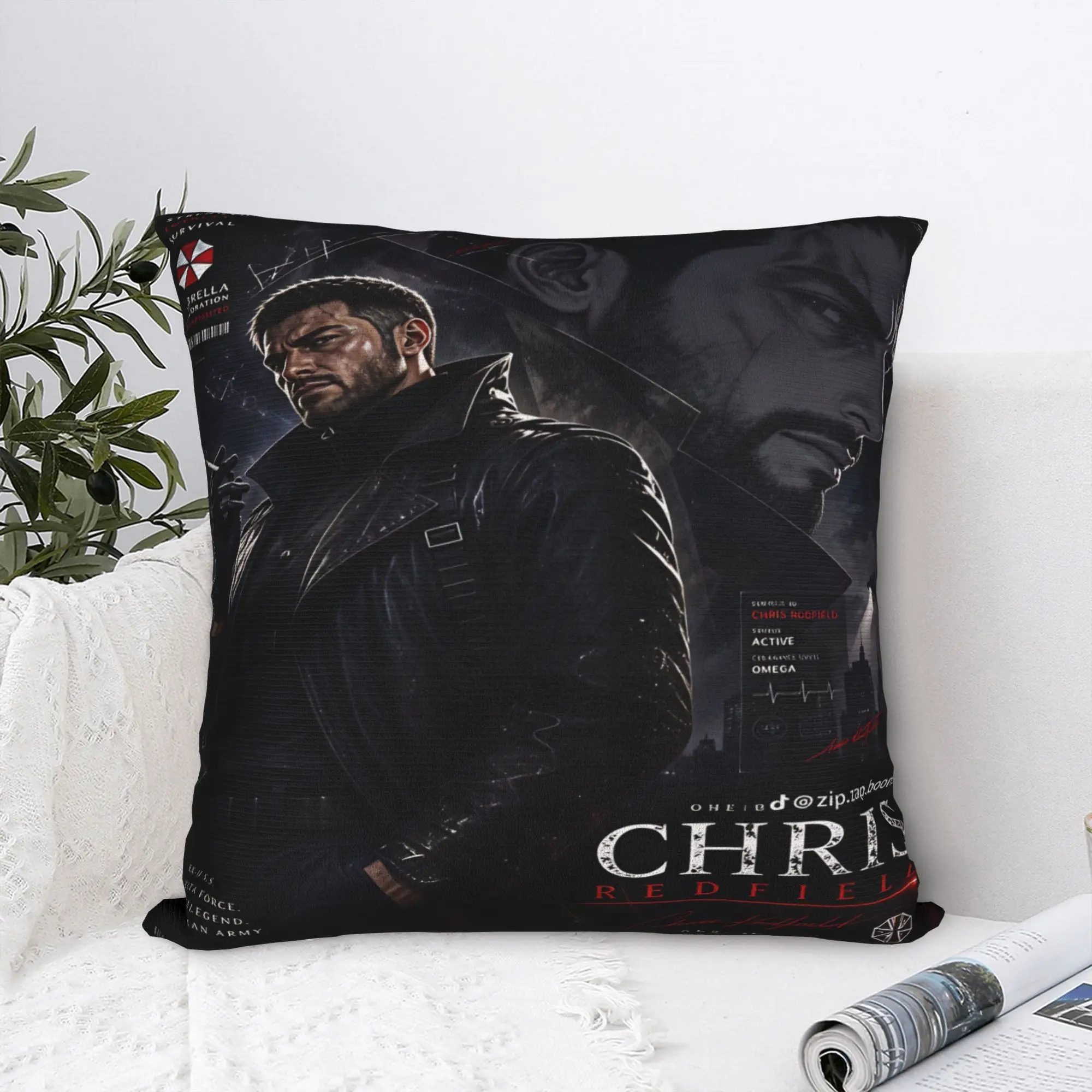 Chris Redfield Resident Evil Pillow Cover  Morden Pillow Case For Living Room Sofa Soft Pillowcases Birthday Gift