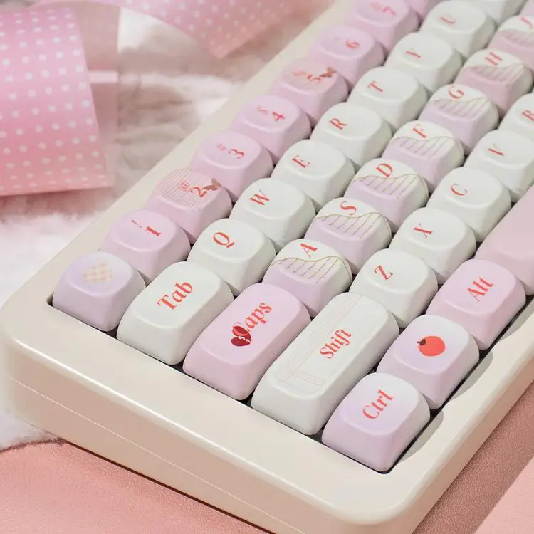 Notebook Mechanical Keyboard Keycaps Pink Girls Full Set PBT Sublimation MOA/Original Factory