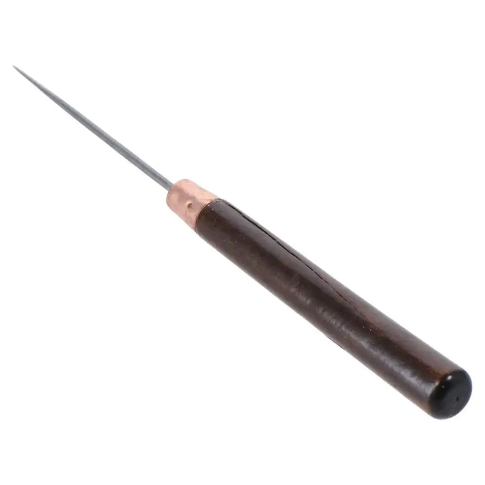 Repair Tool Stainless Steel Needle Sharp Awl Wooden Cone Gourd Shape Stainless Steel Needle Positioning Drill Perforated Leather
