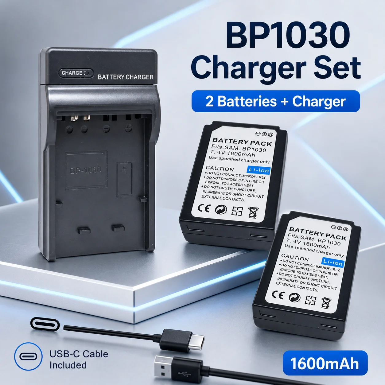 

BP1030 BP1130 Battery Charger for Samsung NX500 NX1000 NX1100 NX2000 NX200 NX210 NX300 NX300M L10 Camera