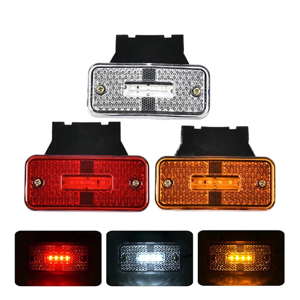 

2pcs 24V LED Side Marker Light with Bracket, Turn Signal Clearance External Warning Tail Lamp for Car Truck RV Trailer
