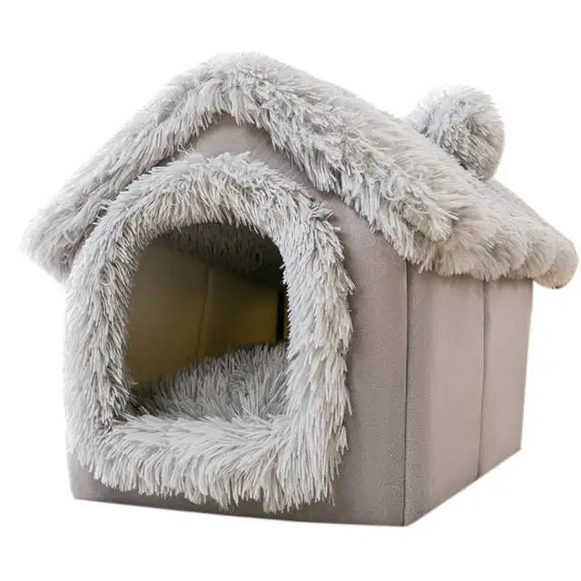 

Foldable Pet Dog House Indoor Winter Warm Cat Bed Tent for Small Dog Cat Nest Kitten Teddy Comfortable Sofa Cushion Pet Supplies