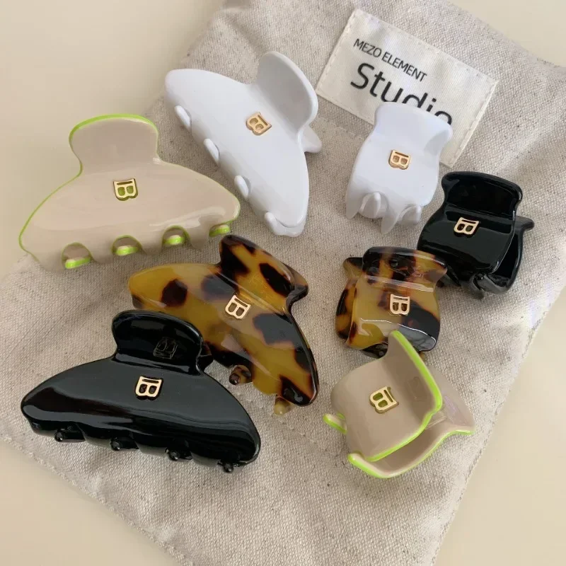 글자 b 헤어핀 아세트산 곡선 그랩 클립, 한국어 버전, 포니테일 헤어 그랩, 프리미엄 헤... - 2