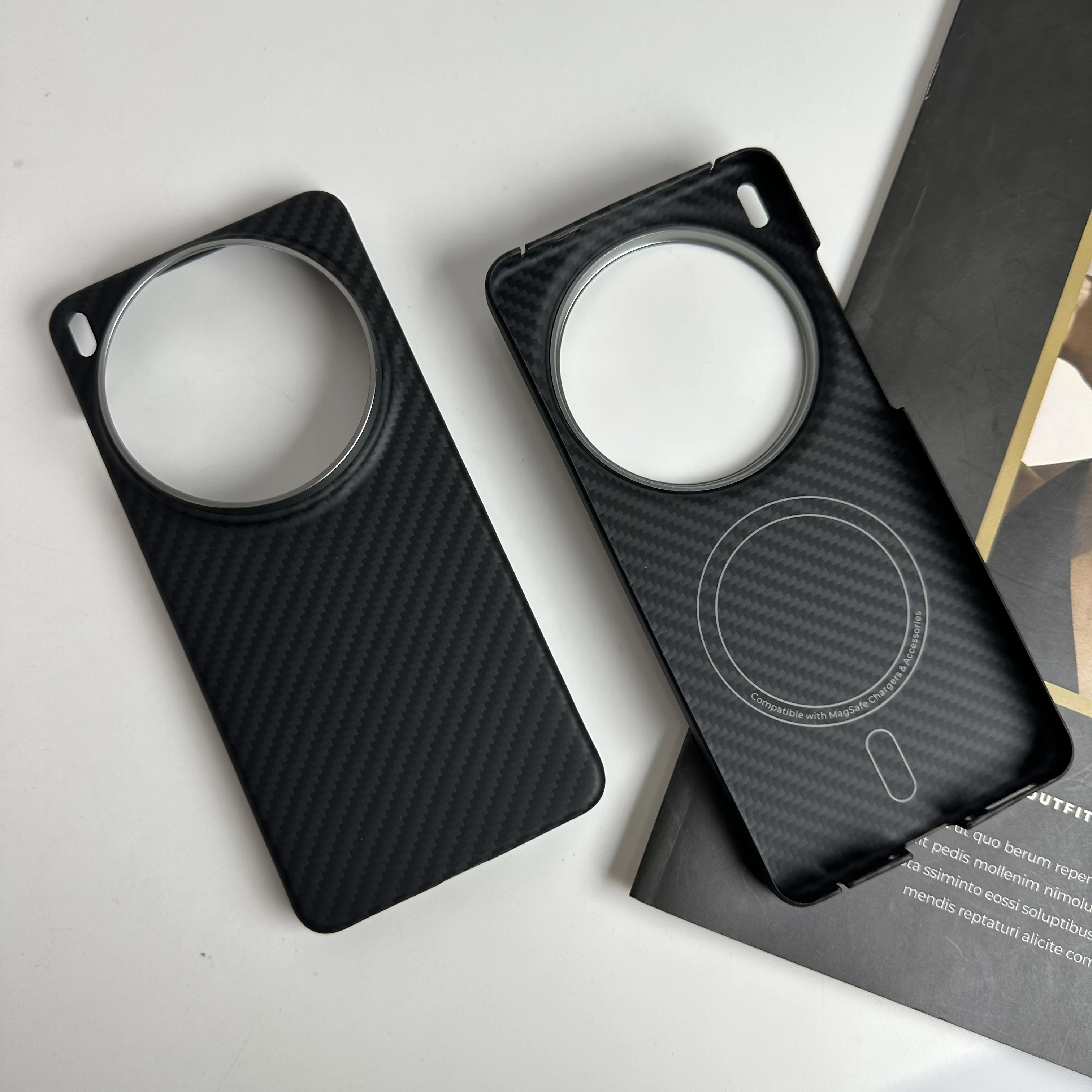 Magnetic Carbon Fiber Case for VIVO X300U, Genuine Aramid Shockproof Cover, Ultra-Thin Matte Business Hard Back