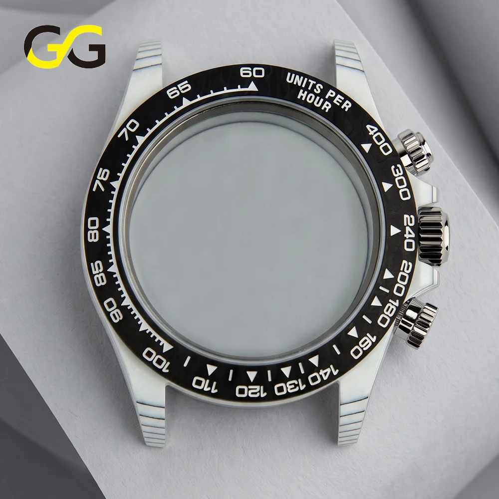 GlamourGears 38mm Carbon Fiber Case Top Products Fit For Daytona Watch Case With Waterproof 3ATM Fit Peacock SL4801 Dandong 4130