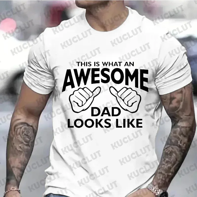 メンズ服 AWESOME DAD This Is What An Dad Looks Like メンズ Tシャツ シャツ Tシャツ 面白いお父さん Tシャツ ダディー Tシャツ トップス 服