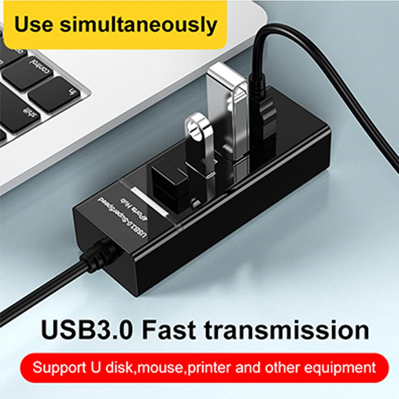 USB Hub Splitter Extender 4-port 5Gbps USB3.0 Adapter High-speed Splitter Notebook One-to-four Extender 3 0 Hub for Windows PC