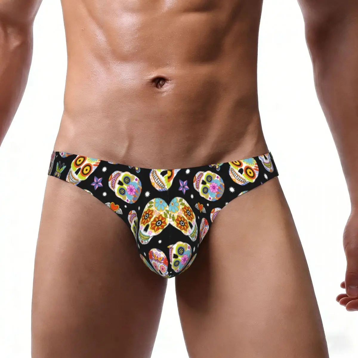 Men's Briefs Sexy Underpants Traditional Mexican Sugar Skulls Bikini Underwear Men Panties