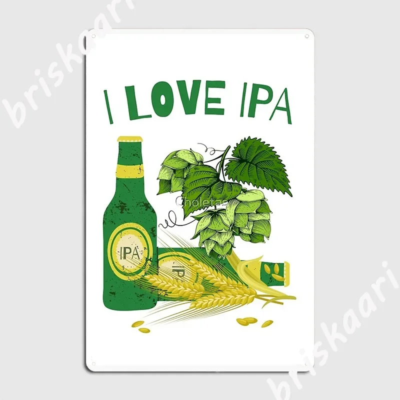 الحب Ipa البيرة علامة معدنية المطبخ المشارك سينما المرآب خمر تين تسجيل ملصق