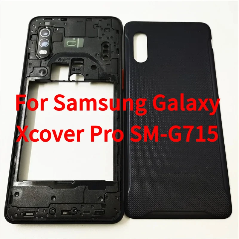 

For Samsung Galaxy Xcover Pro SM-G715 Housing Middle Frame Case Side Buttons Battery Back Cover Replacement Repair Parts