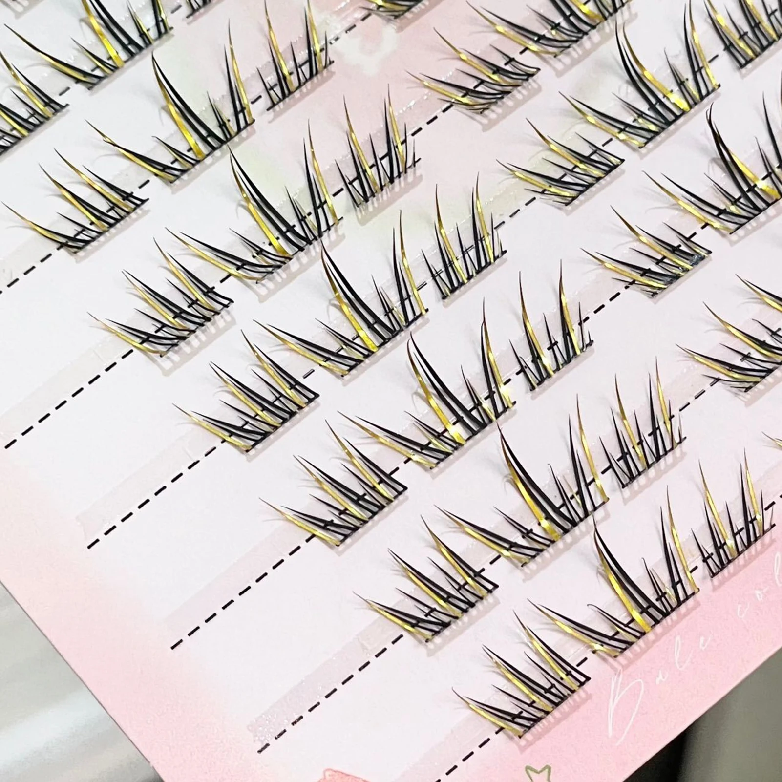 Pestañas postizas amarillas degradadas coloridas, volumen Natural, extensión de pestañas navideñas rizadas, puesta en escena, maquillaje de fotografía