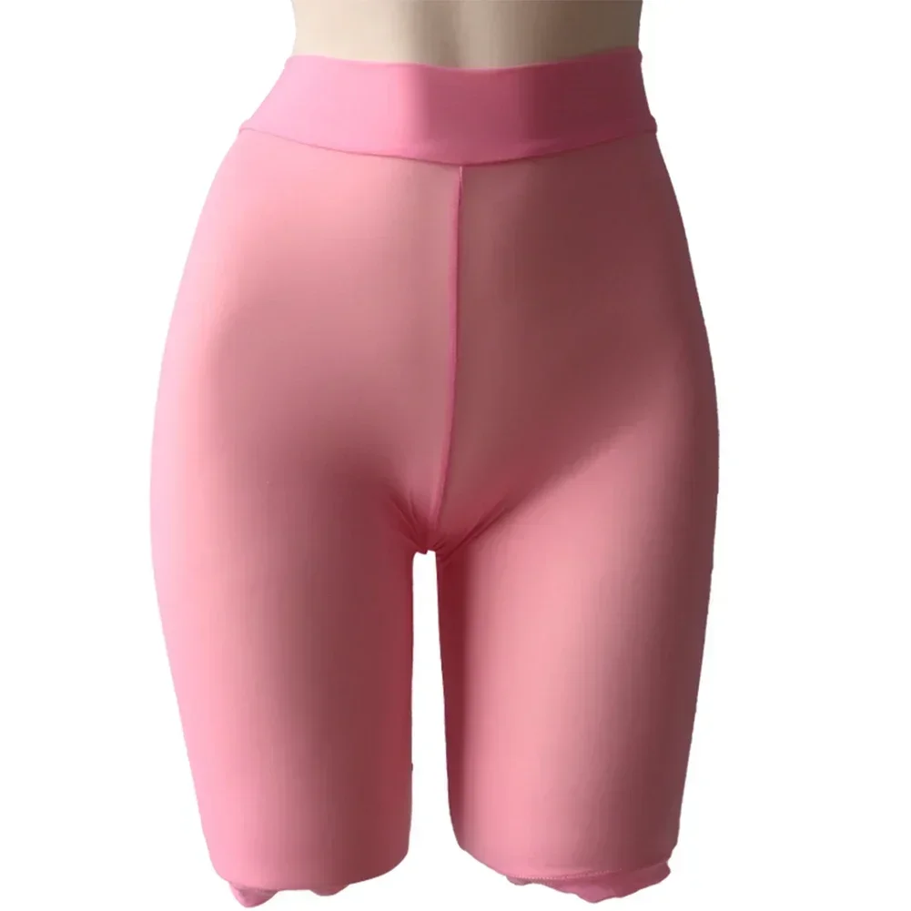 Fashion Hot Stylish Women's Pants Nightwear Knee Length Middle Waist See Through Solid Color 88%Nylon+12%Spandex