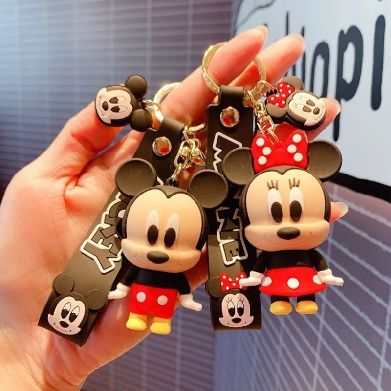 NEW Disney Kawaii Cute Mickey Minnie Donald Duck Cartoon High Value Keychain Three-dimensional Doll Pendant Couple Creative Gift