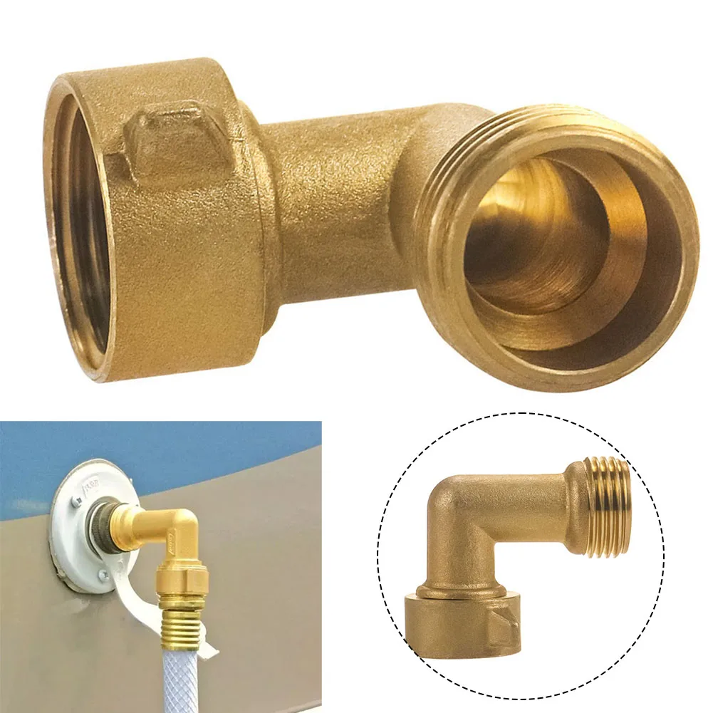 Brass Water Hose 90 Degree Angle Elbow RV Trailer Travel Camper Hose 90 Degree Angle Ball Valve Replace Car Accessories