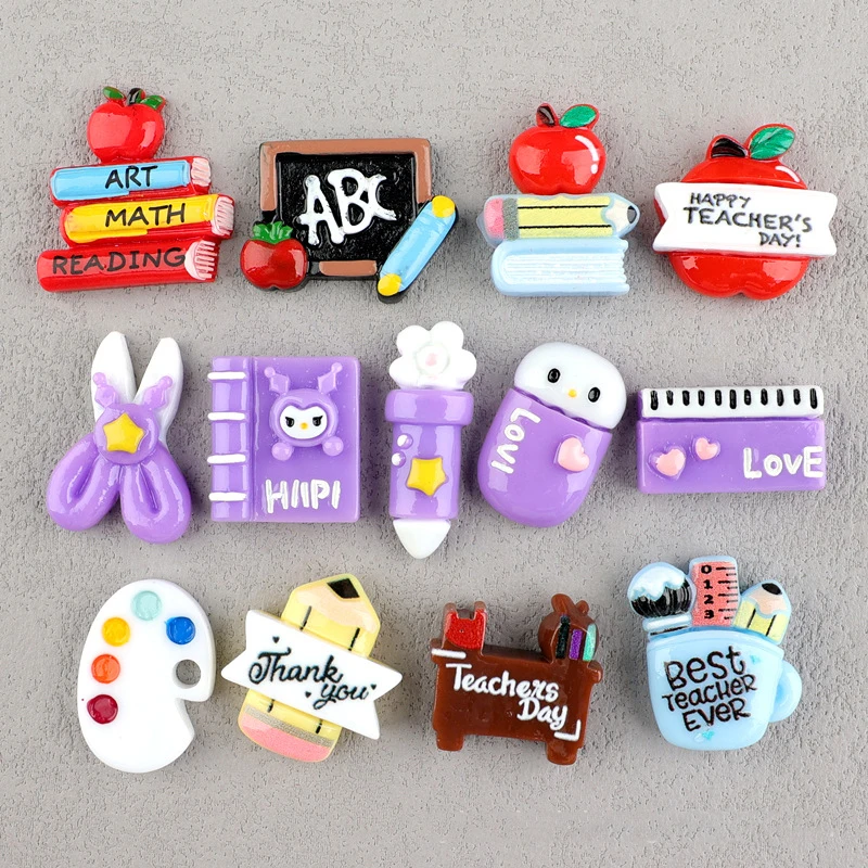 13pcs/Lot Mini Resin Stationery Scissors Flatback Cabochon Miniature Pattern Applique Ornament Craft DIY Earring Accessories