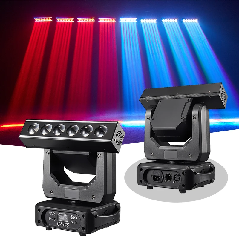 New Arrival 6x20W Led Moving Light With Led Strip Led Batten Unlimited Rotation DJ Stage Lighting For Disco Holiday Wedding