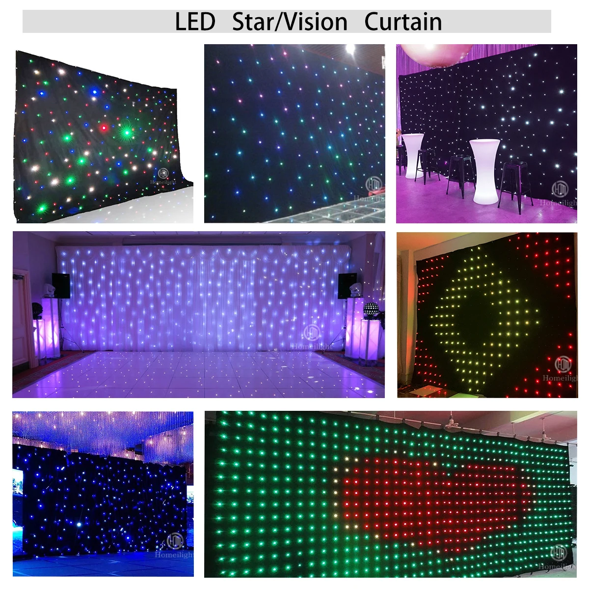 P18CM Backlight 3*4M Flexible Backdrop For Nightclub Stage Decoration RGB 3in1 LED Star Video Curtain Cloth