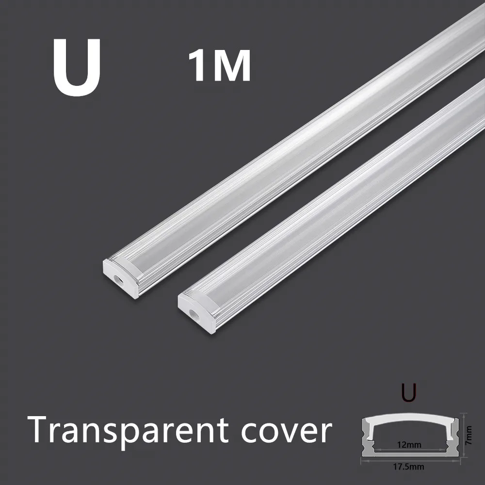 10-50pcs/lot 1M U/V Shape Corner Aluminium Profile Channel Holder for LED Strip Light Bar Under Cabinet Lamp Kitchen Closet
