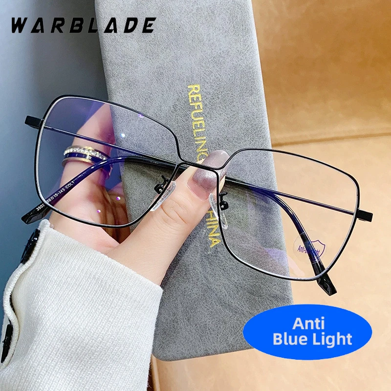 

Personality Metal Square Women Anti-Blue Light Glasses Brand Design Men Luxury Optical Spectacle Reading Work Protection Eyewear