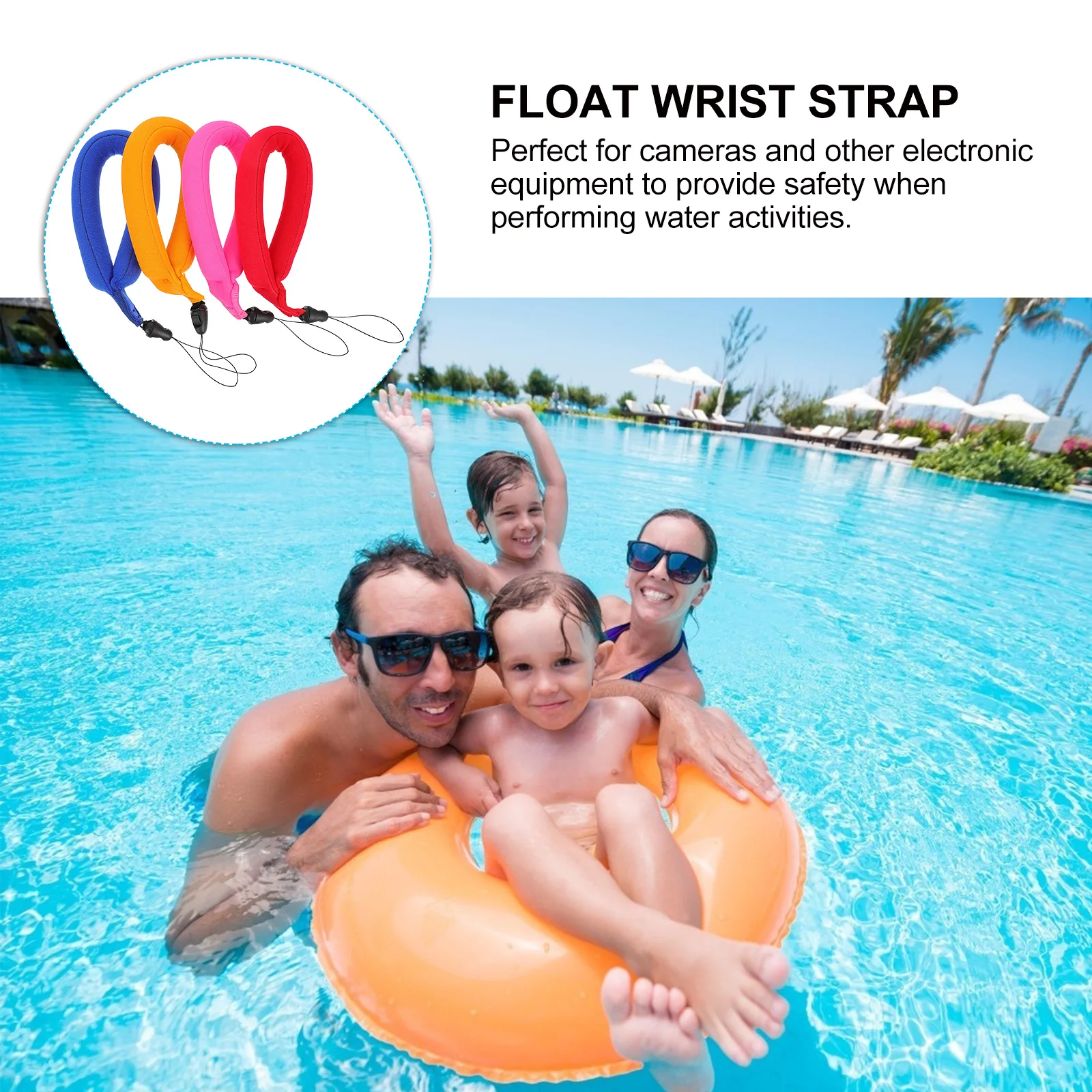 

4 pcs Floating Wrist Strap for Camera Phone Waterproof Universal Float Band Buoyant Lanyard Safety Belt EPE Neoprene for Water