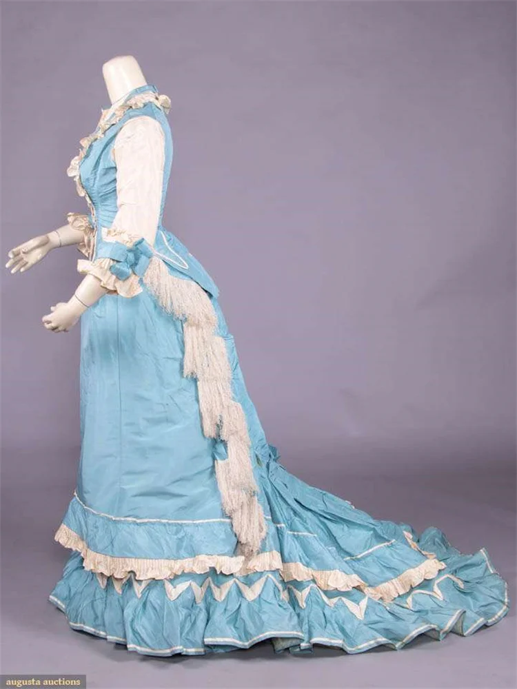 Medieval Renaissance Blue Ball Gown Dress Victorian Vintage Costume Tudor Elizabethan Party Dress