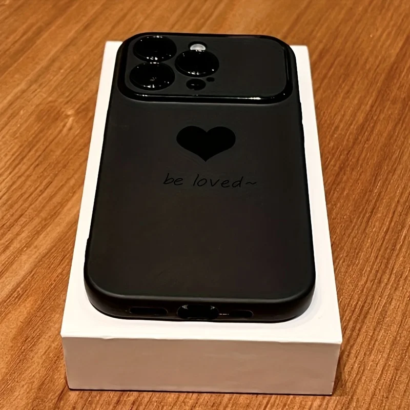 A Heart-Shaped Balloon Black Phone Caese For iPhone 11 12 13 14 15