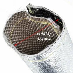 20mm Car Heat Shield Sleeve Insulated Wire Hose Protector Cover Wrap Loom Tube Metallic Heat Shield Sleeve Accessories