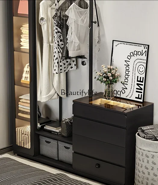 

Modern simple chest, coat rack, integrated multi-functional side cabinet, drawer cabinet with lock