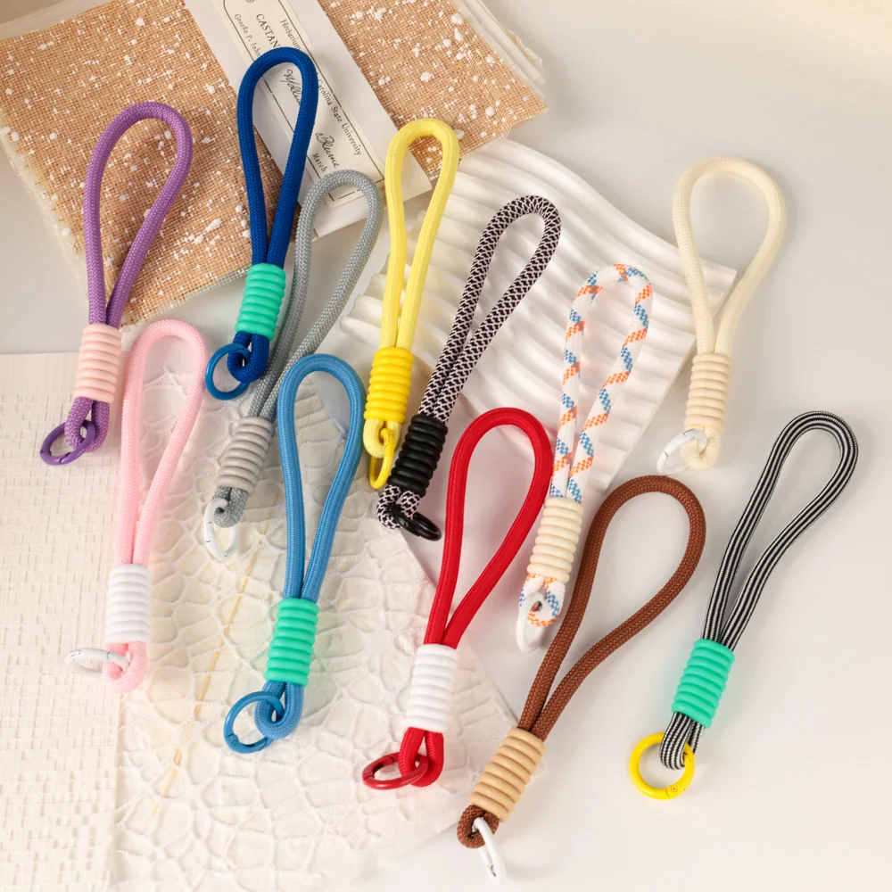 Colorful Braided Phone Wrist Strap Universal Anti-Lost Phone Lanyard for All Phone Cases with Lanyard Hole Anti-lost Decorative