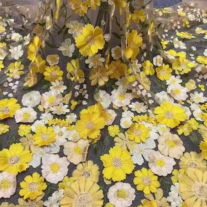 İlk 10 satış, tül kumaş işlemeli çiçekler 3 boyutlu no. 6'da