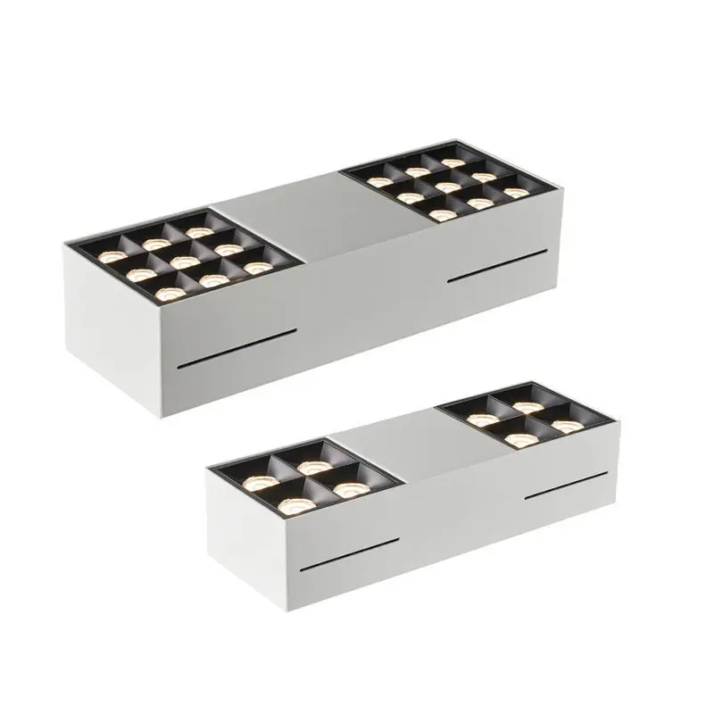 LED surface spotlight double-head grille light living room ceiling simple ceiling without main light Nordic dimmable square