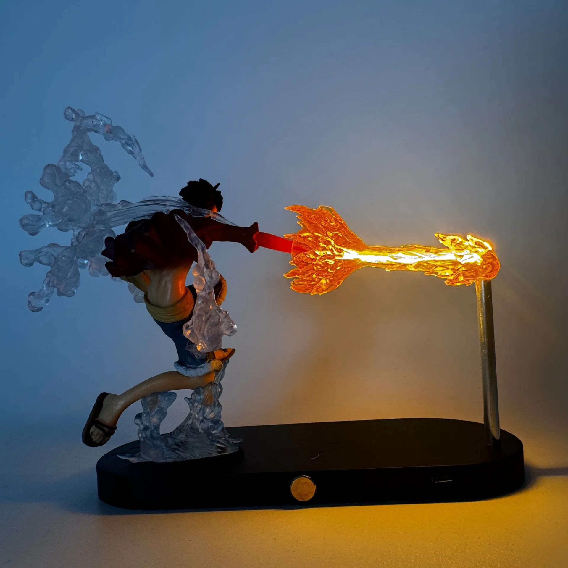 Fogo punho ace anime luz noturna uma peça luffy figura decoração para quarto estudo decoração iluminação ambiente menino crianças presente