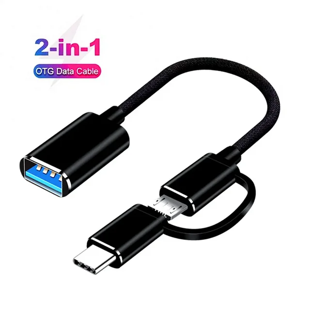 Adapter kabla 2 w 1 Micro USB C na USB3.0 OTG Nowy stan Konwerter męski USB typu C żeński MacBook Pro Funkcja ładowania