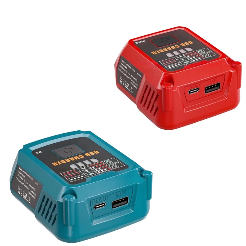 

Portable Power Inverter with USB Type-C Port Charging for Makita/DL/Milwaukee/Bosch 18V/20V Batteries 100W Fast Charging Station