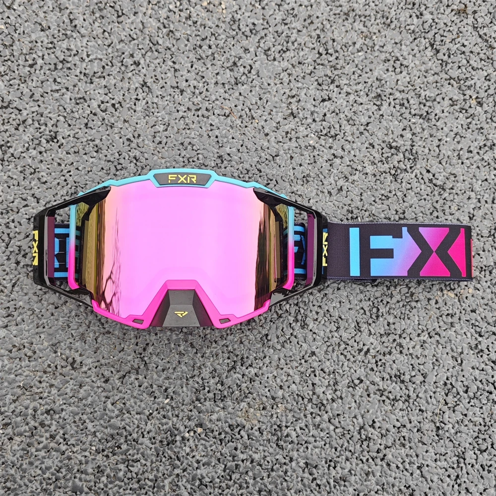 Gogle narciarskie FXR dwuwarstwowe przeciwmgielne UV400 Snowboard gogle śnieżne okulary do skuterów śnieżnych okulary Outdoor Sport narciarstwo