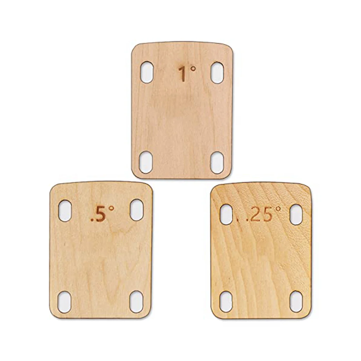 3Pcs Guitar Neck Shims, Solid Maple Wood Guitar Neck Shim Protection 0.25, 0.5 And 1 Degree Guitar Neck Plate Tool