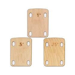 3Pcs Guitar Neck Shims, Solid Maple Wood Guitar Neck Shim Protection 0.25, 0.5 And 1 Degree Guitar Neck Plate Tool