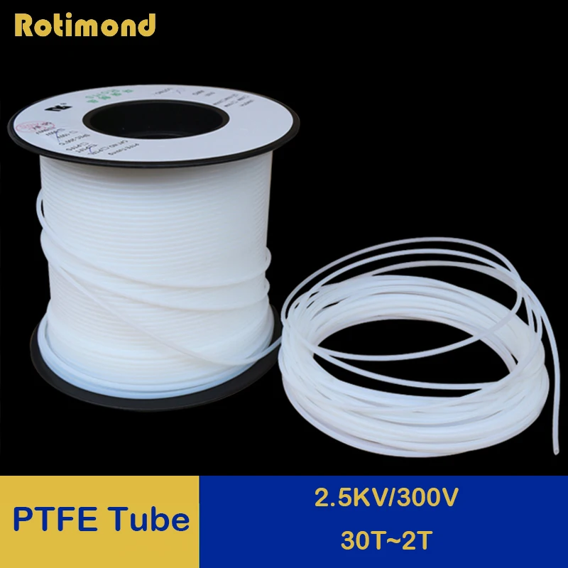 1M 30T-2T  PTFE Tube F46 Insulated Capillary Heat Protector Transmit Hose Rigid Temperature Corrosion Resistance 2.5KV 300V