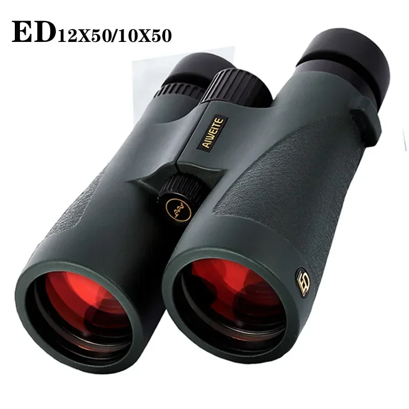 Professional ED Lens 10X50/12X50 Binoculars High Reflective SMC IPX7 Waterproof Bak4 Optics Telescope Low Dispersion For Hunting