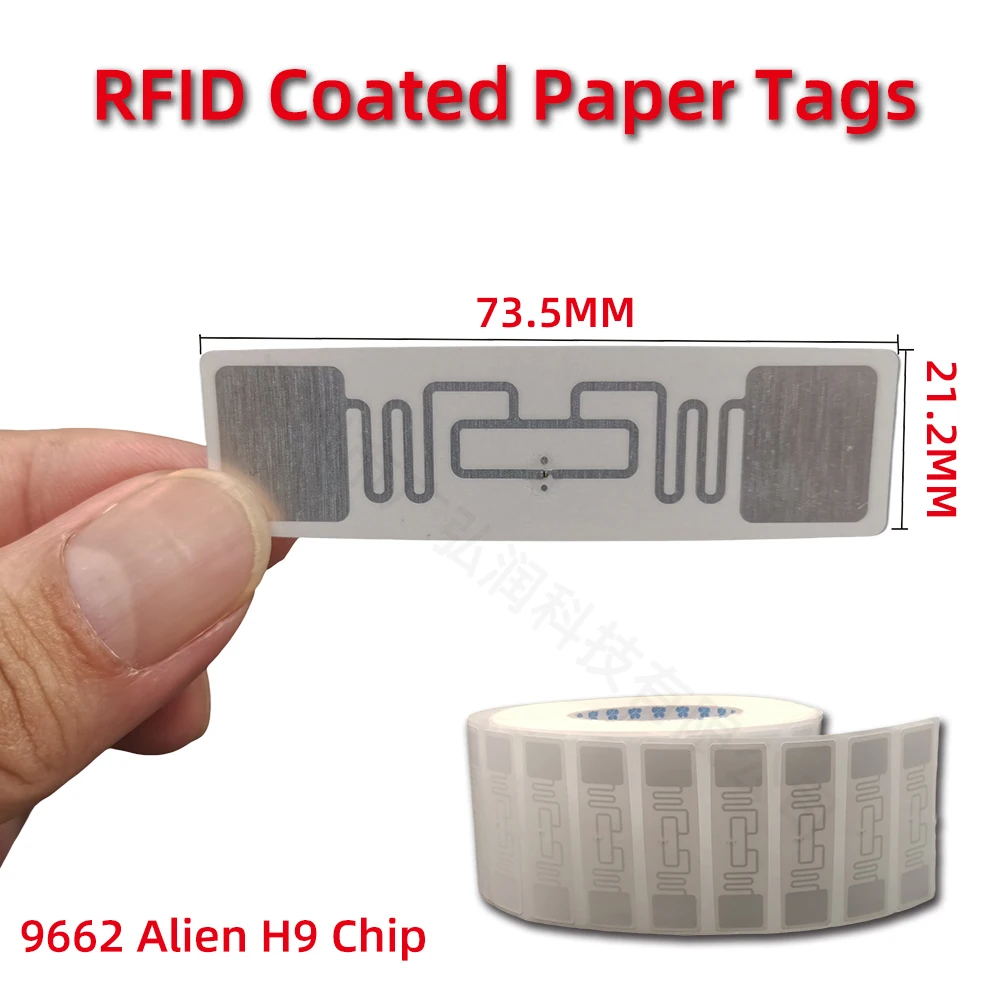 Etiquetas adhesivas RFID UHF de largo alcance, 10 piezas, 860-960MHz, Alien H9 Lable, para sincronización deportiva, inventario de activos de