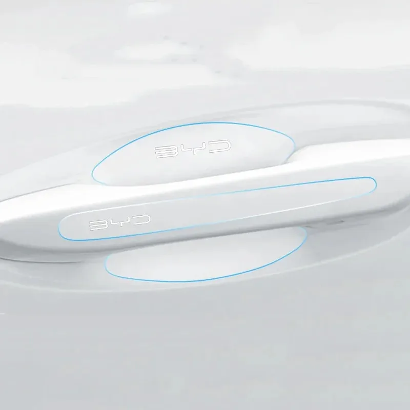 8 قطعة مقبض باب السيارة حماية شفافة الباب الخارجي السلطانية ملصق ل BYD Atto 3 Act 3 Tang F3 E6 Dmi Yuan Song plus ev f0 #5