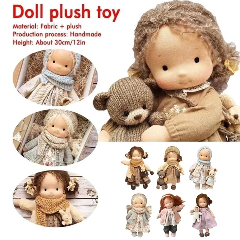دمية والدورف اليدوية فستان صغير دمى صغيرة لطيف الأصلي المينا دمية Kawaii لينة محشوة ألعاب من القطيفة فتاة هدايا أعياد ميلاد للأطفال #4