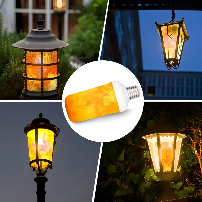 LED E27 Flame Bulb Fire 4 patterns LED Light Dynamic Flame Effect 220v for Home Lighting