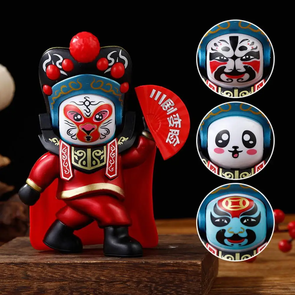 Sichuan Opera Doll Traditional Chinese Face Changing Doll Toy with 4 Facial Looks Sichuan Opera Souvenir Chinese for Enthusiasts