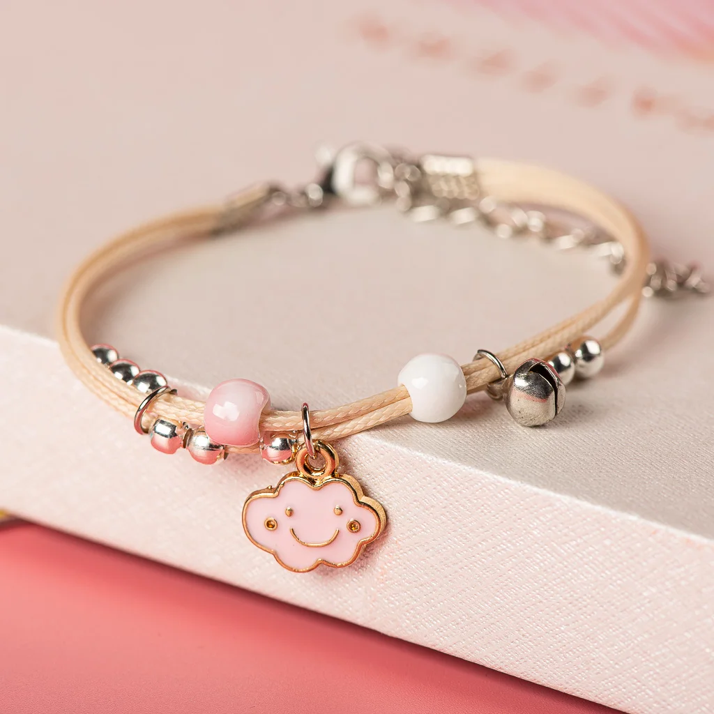 Bracelet pendentif en métal émaillé pour femmes et enfants, bracelets mignons, cadeau Hand-Wowen, filles, vente en gros, # MZ120