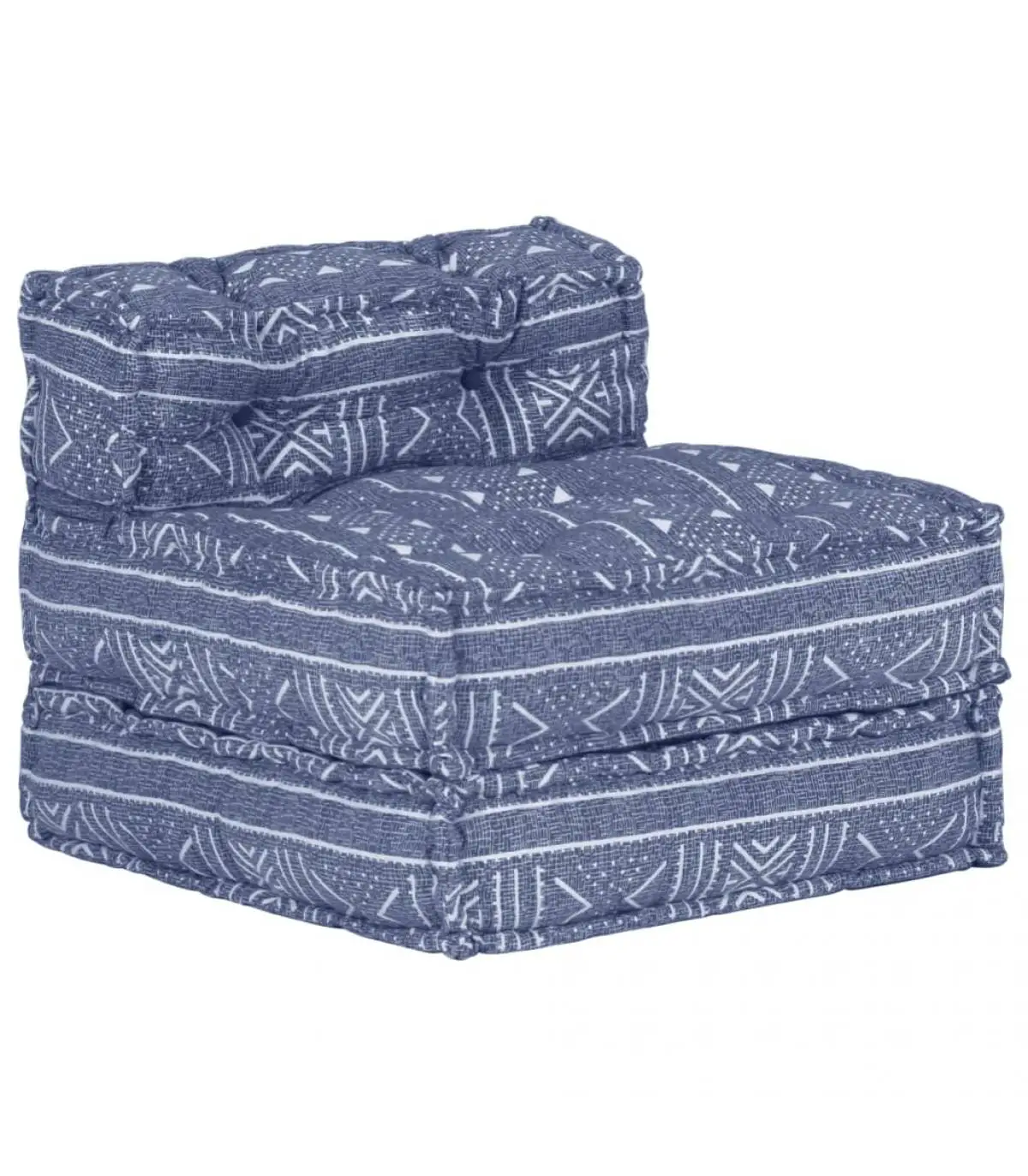 Indigo fabric modular pouf chair and sofa cushions