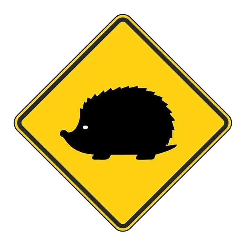 

S90264#14x14cm Hedgehog Warning Interesting Car Stickers Motorcycle Vinyl Decal Waterproof Windshield Auto Accessories